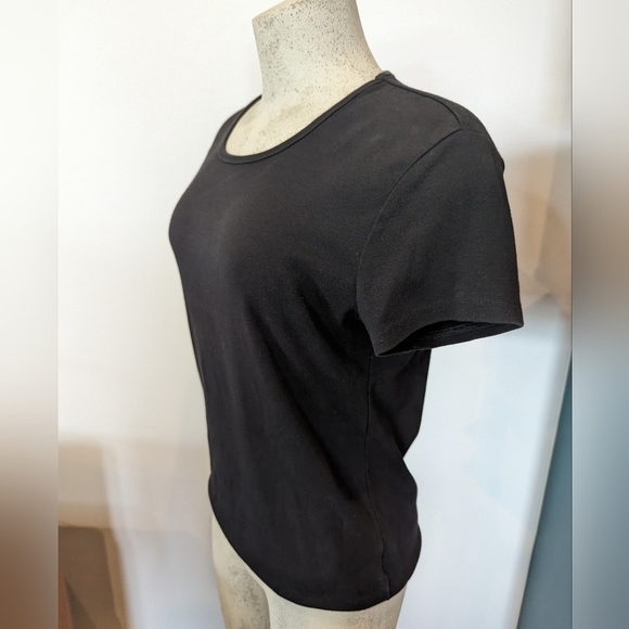 Ellen Tracy black stretch woman's tee shirt size Large - Picture 2 of 5
